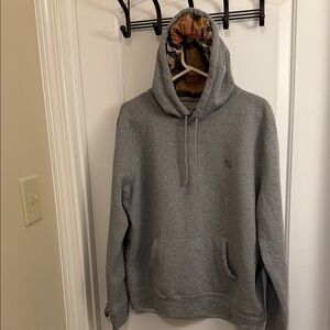 Burberry Gray Hoodie with Patterned Lining